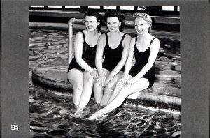 …and here three stewardesses change their element for fun in the water.