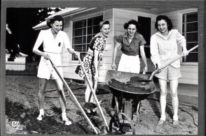 …many of the girls gave up their swimming, tennis, etc., to work in victory gardens. Here’s a before picture and …