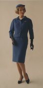 Stewardess fashions took a bold step into the Jet Age in October 1963 as 2,300 United Air Lines stewardesses broke from tradition with a dis