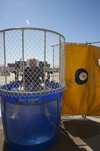 Thanks goodness it was a beautiful day for employee volunteers to get dunked!